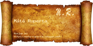 Máté Ruperta névjegykártya